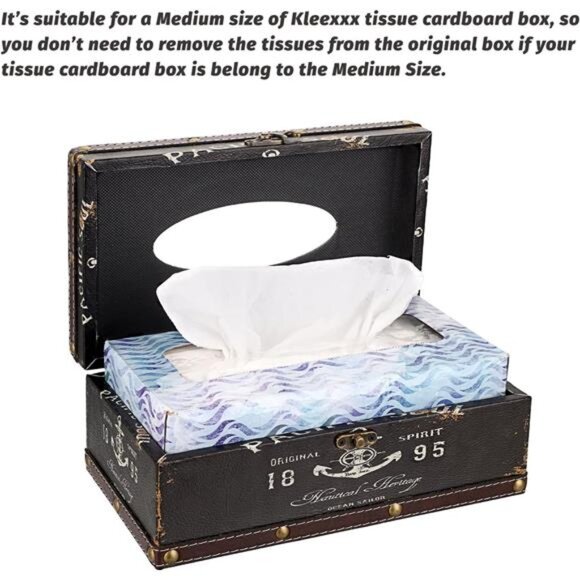 Sumnacon Tissue Box Cover Rectangle Tissue Box with Lid,Wooden Tissue Box - Picture 7 of 16